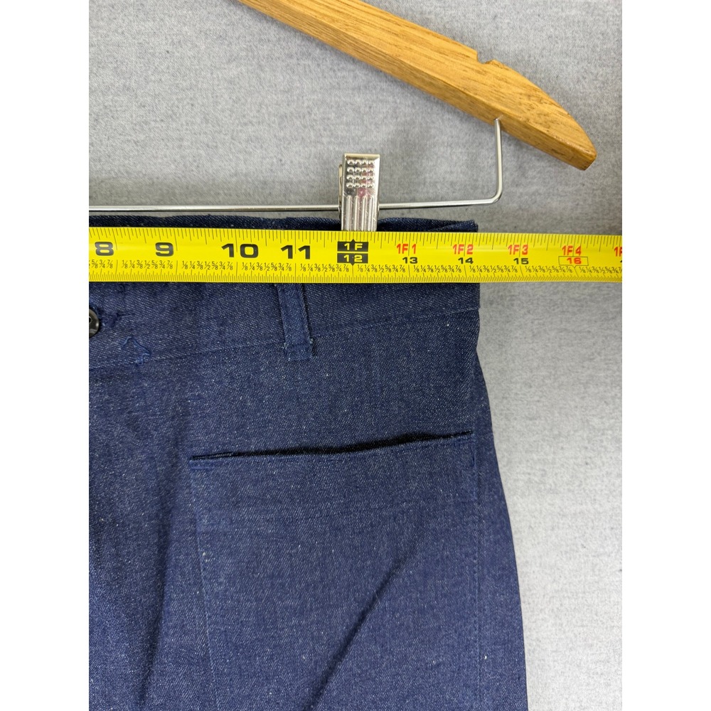 Vintage Navy Utility Trousers Denim Type II Flared Bell Bottoms 28x36 Blue - Picture 6 of 7